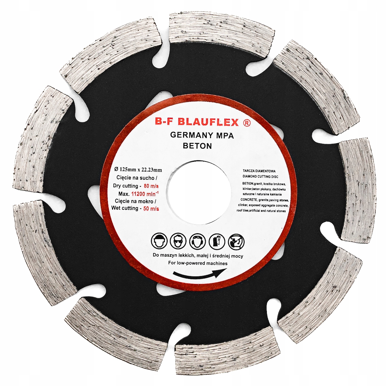 

Tarcza do betonu 125x22,23 diamentowa segmentowa