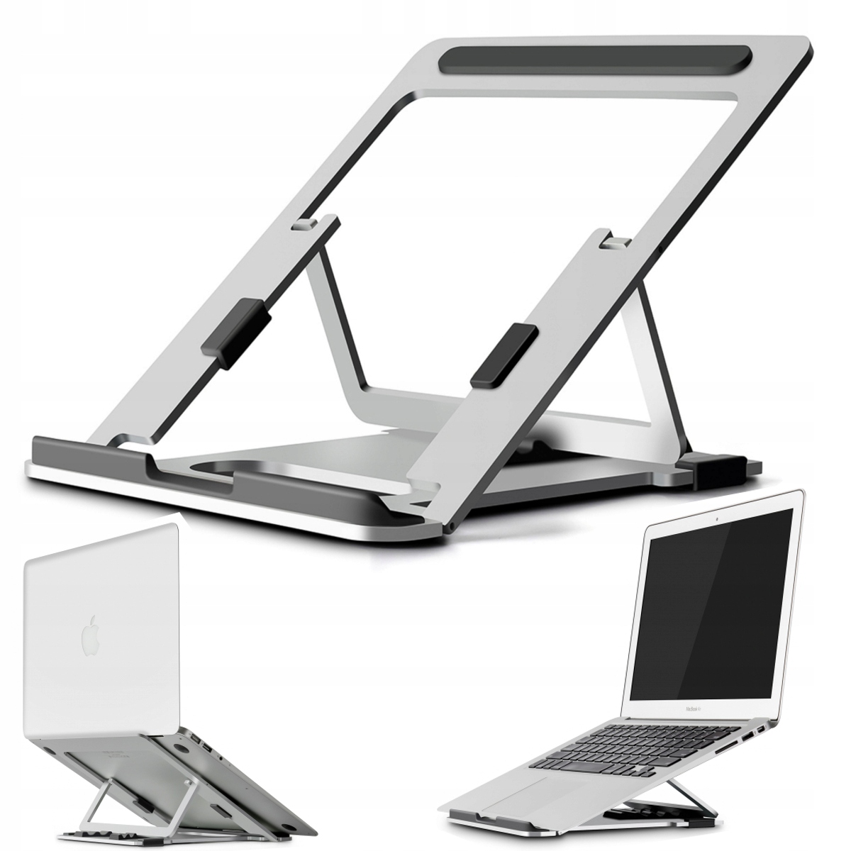 Podstavec Pod Notebook Tablet Nastavitelný Silný Stojan Na Psací Stůl Stříbrný