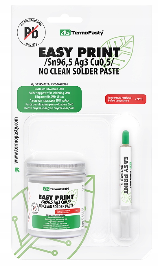 Pasta Easy Print Sn96,5Ag3Cu0,5 250g_______AGT-026