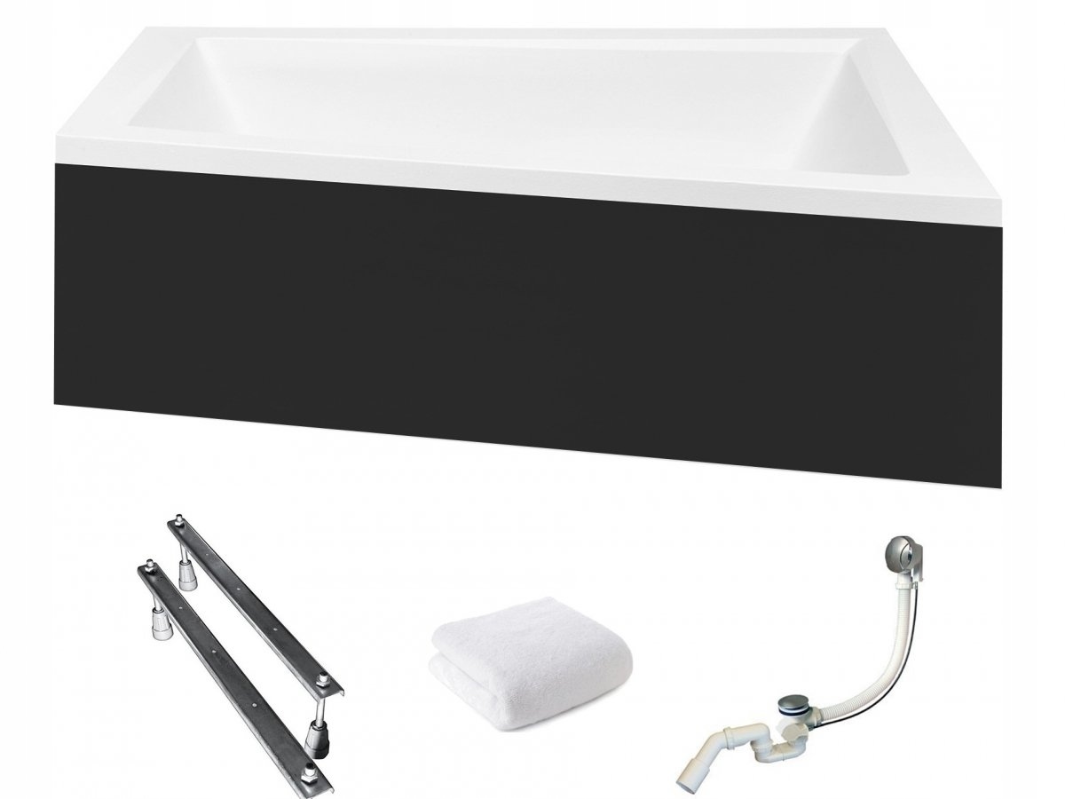 Besco Vana 160x90 Intima Pravá s černým krytem sifon