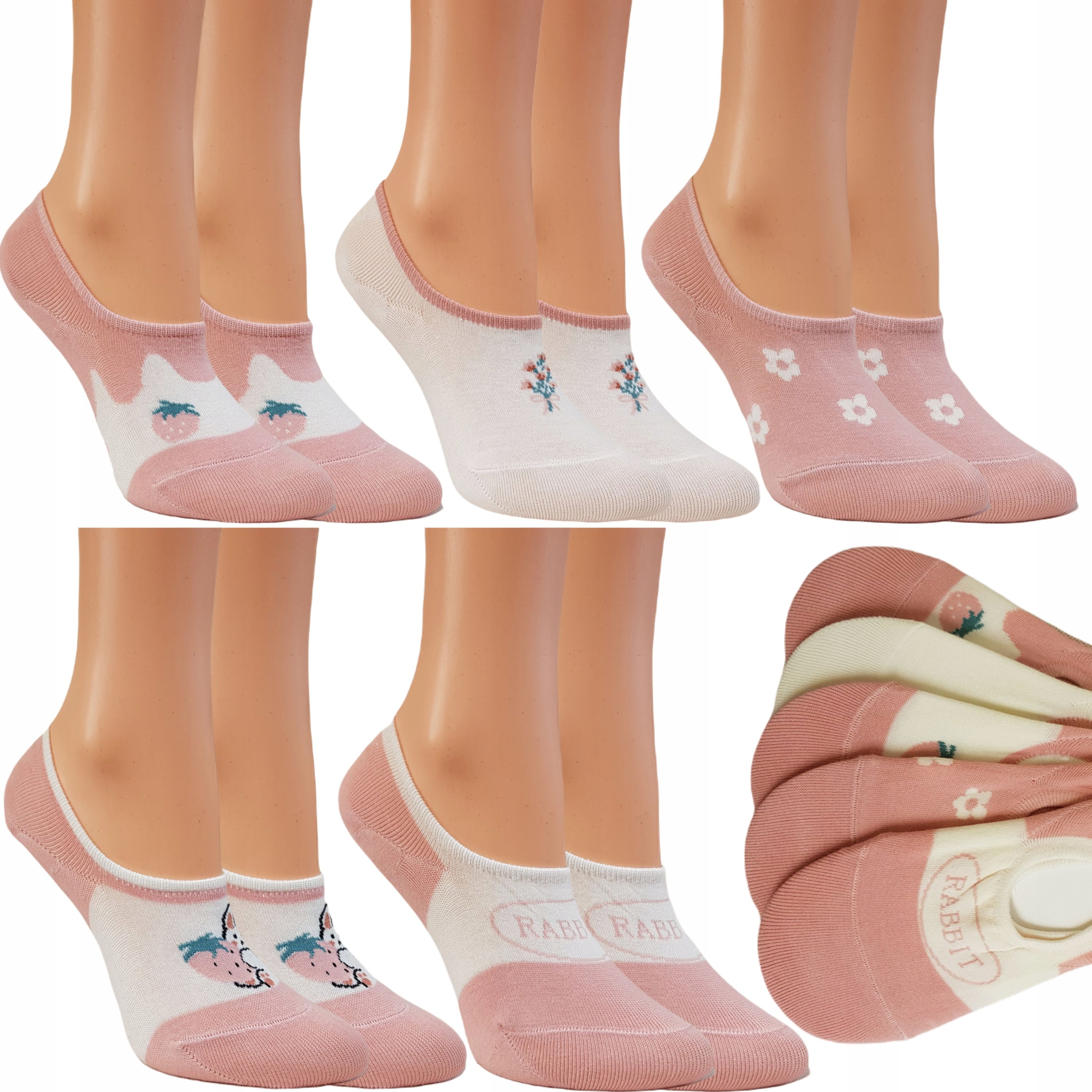 

5x Skarpety damskie Bawełniane stopki Krótkie