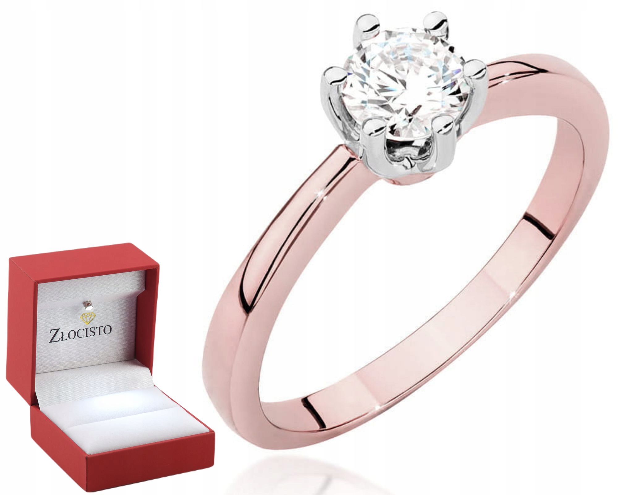 Růžové Zlato Zlatý Prstýnek Diamant Gravírování 585 Bonus Dárek