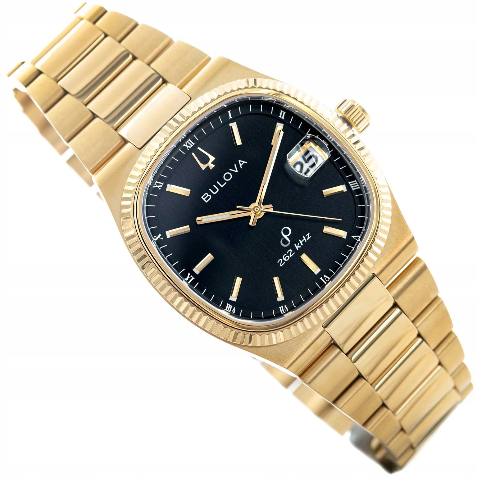 Męski Zegarek Bulova 97B246 Seville Na Bransolecie Gold Szafir