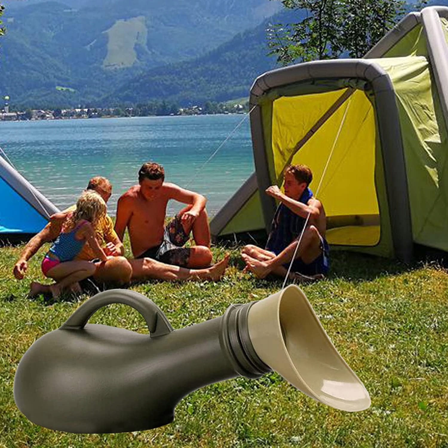 PISUAR UNISEX BUTELKA NA MOCZ PRZENOŚNY 1L TOALETY Wysokość 25 cm