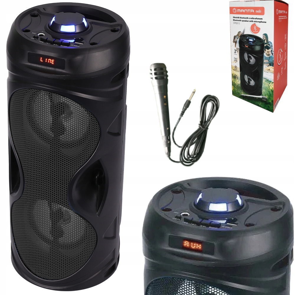 

Głośnik Bluetooth Przenośny Manta Mikrofon Radio