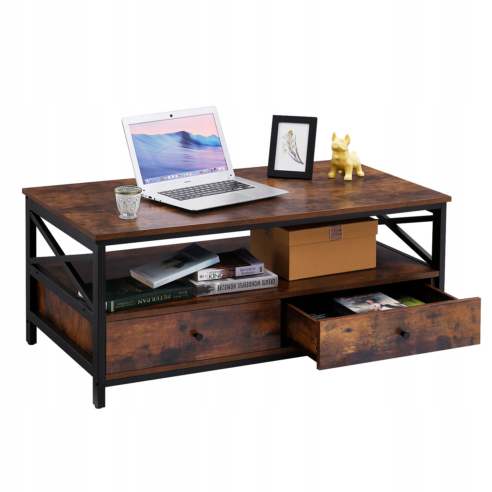 

Stolik kawowy prostokątny z ława kawowy loft