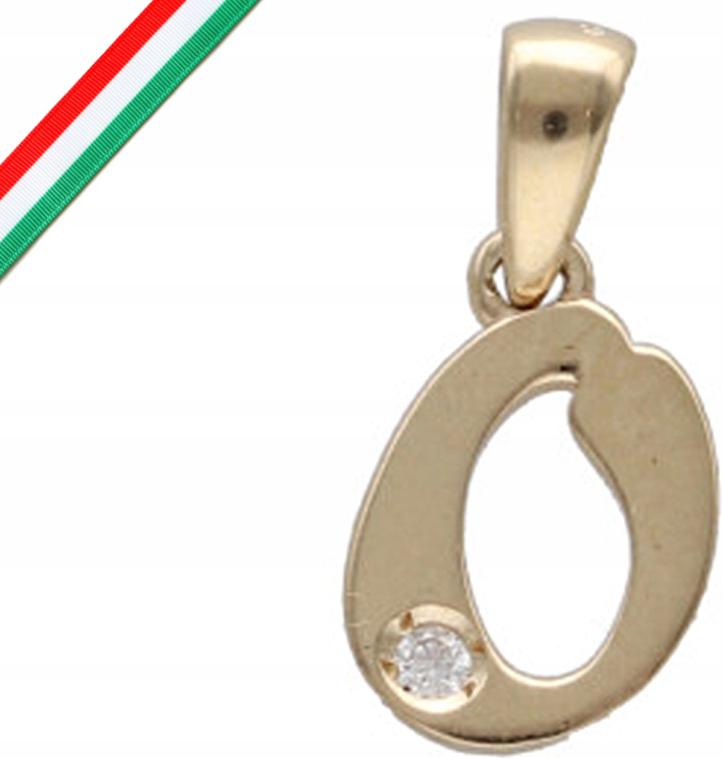 Zlatý přívěsek 585 písmenko O s diamantem 0,51g je ideální jako dárek 14k