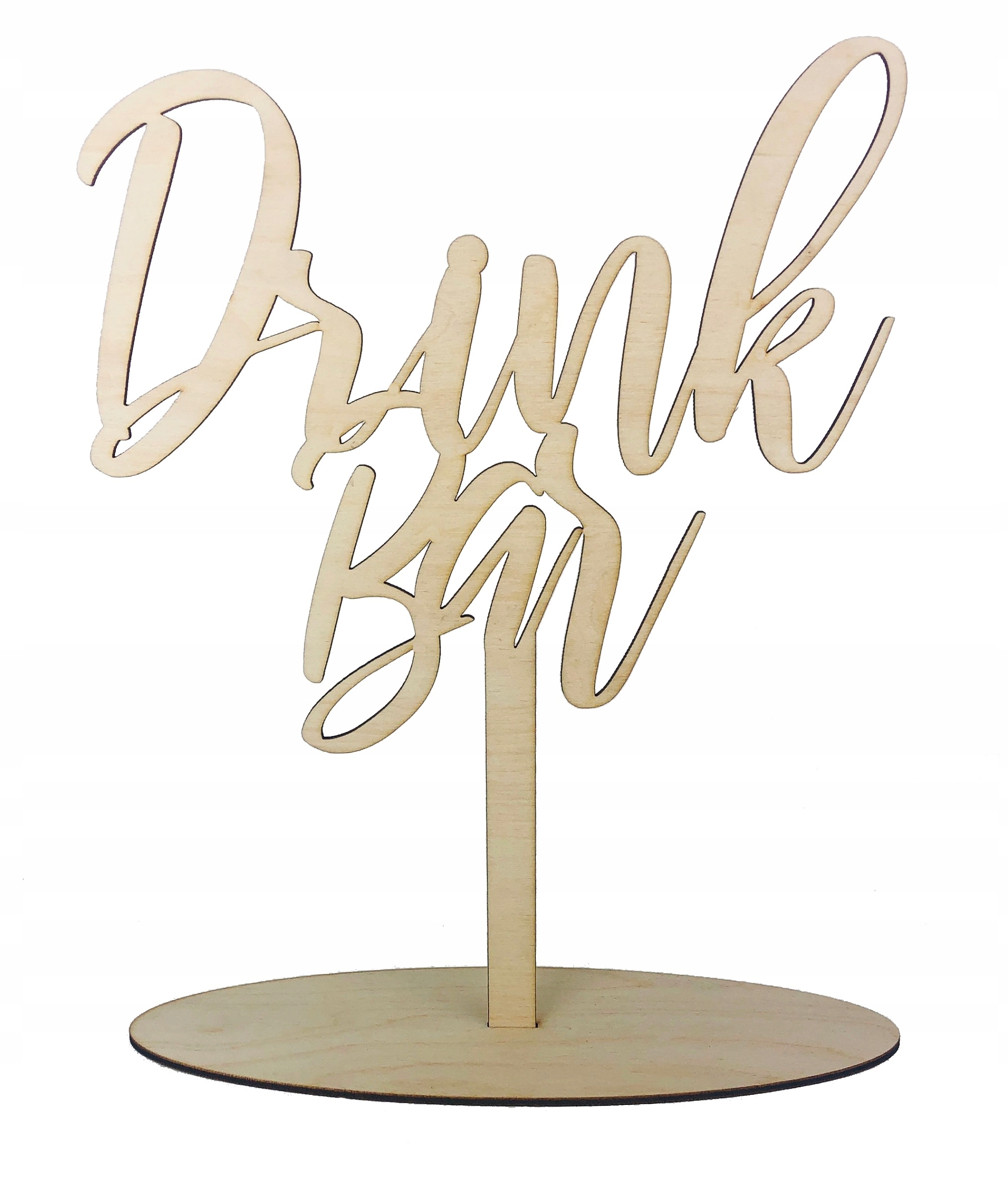 

Drink Bar na wesele napis na podstawce drewniany