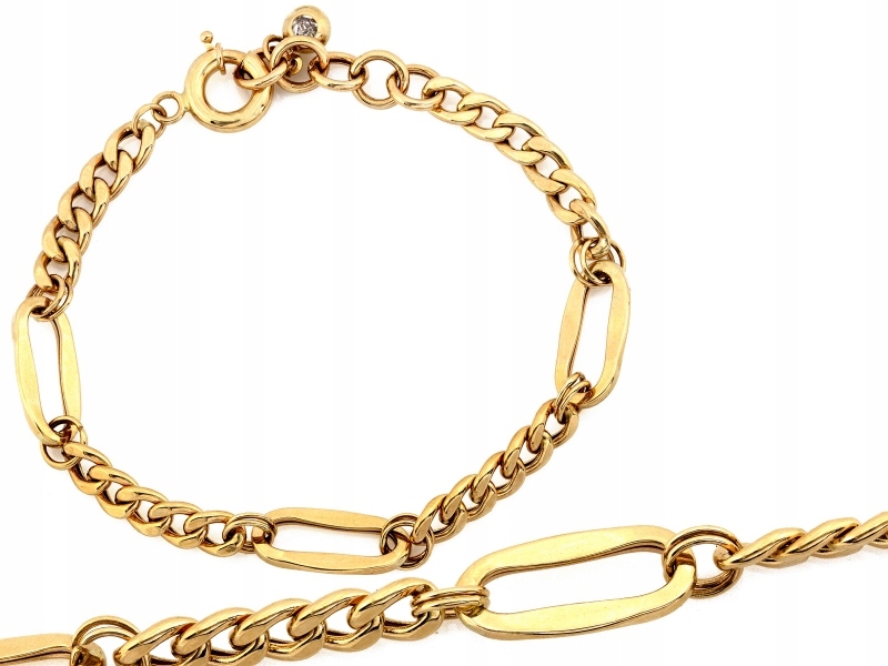 Zlatý elementový náramek 585 elegantní, módní, s zirkonem jako dárek 14kt