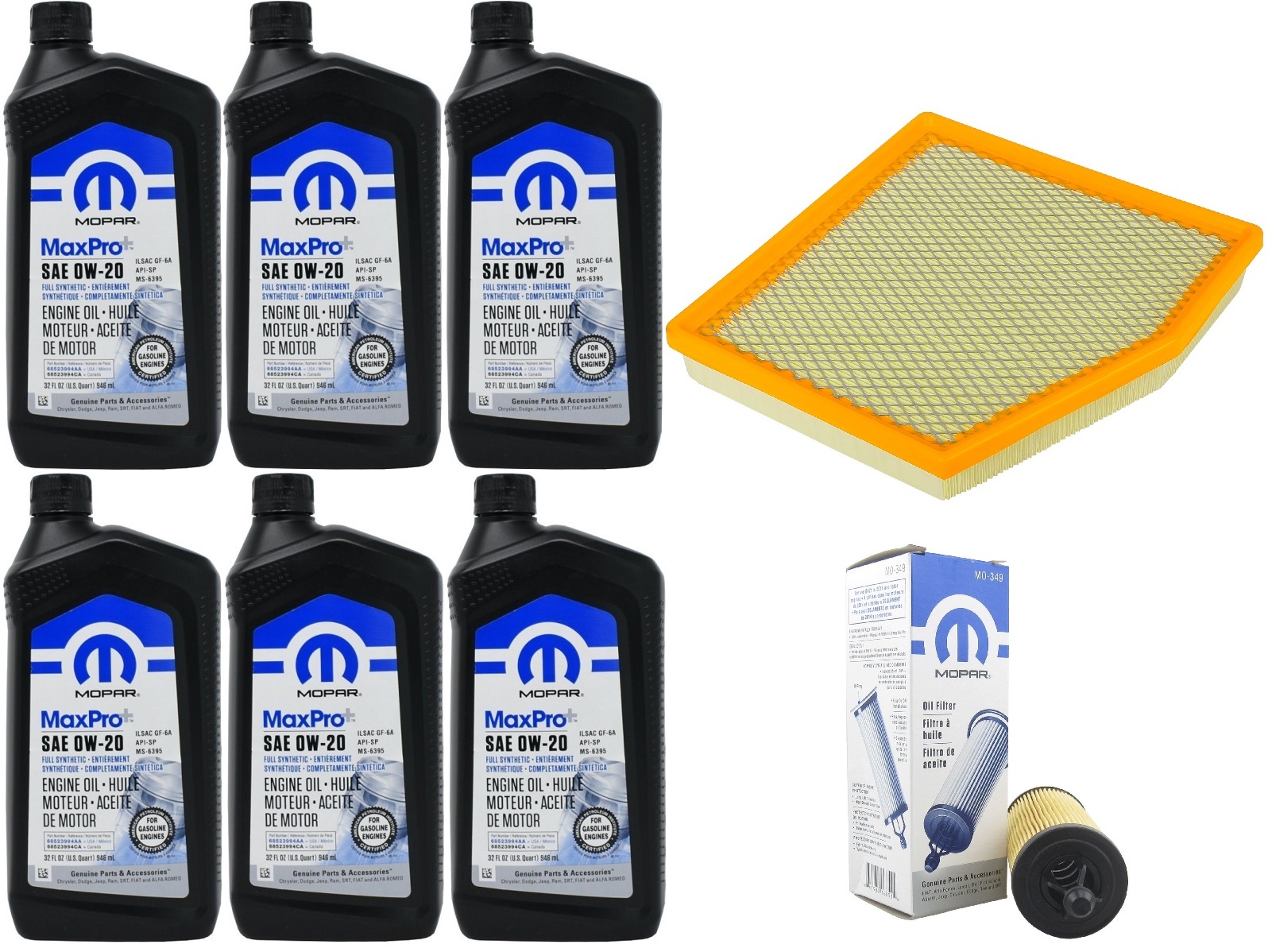 MOPAR 0W20 6L + FILTRY CHRYSLER PACIFICA 3,6 17-19