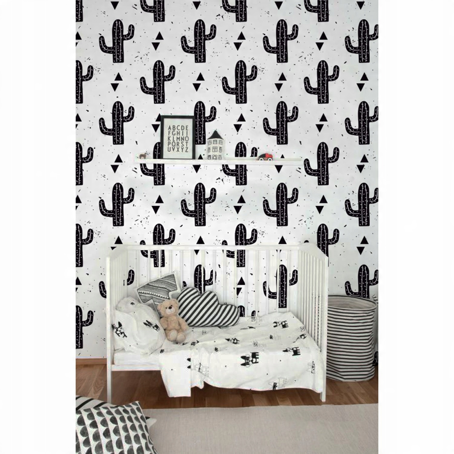 

Tapeta flizelina Czarne pastelowe kaktusy 152x104
