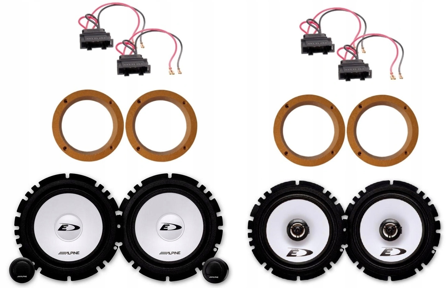 Dištančné reproduktory Vw Golf 4 5 6 Passat B5 B6 T5 Alpine SXE-1750S SXE-1725S