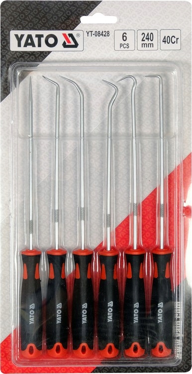 ZESTAW HAKÓW DŁUGICH Z RĘKOJEŚCIĄ 6 CZ YATO Kod producenta YT-08428