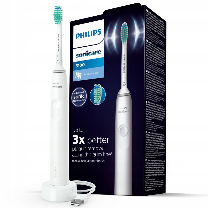 Philips Sonicare Szczoteczka Soniczna 3100 HX3671/13 Czujnik Nacisku Biała