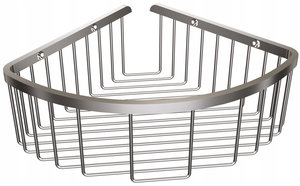 Nástenný rohový kôš, polkruhový, chróm