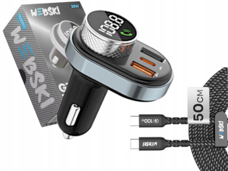 Bluetooth vysílač Rychlá nabíječka Kabel 50 cm