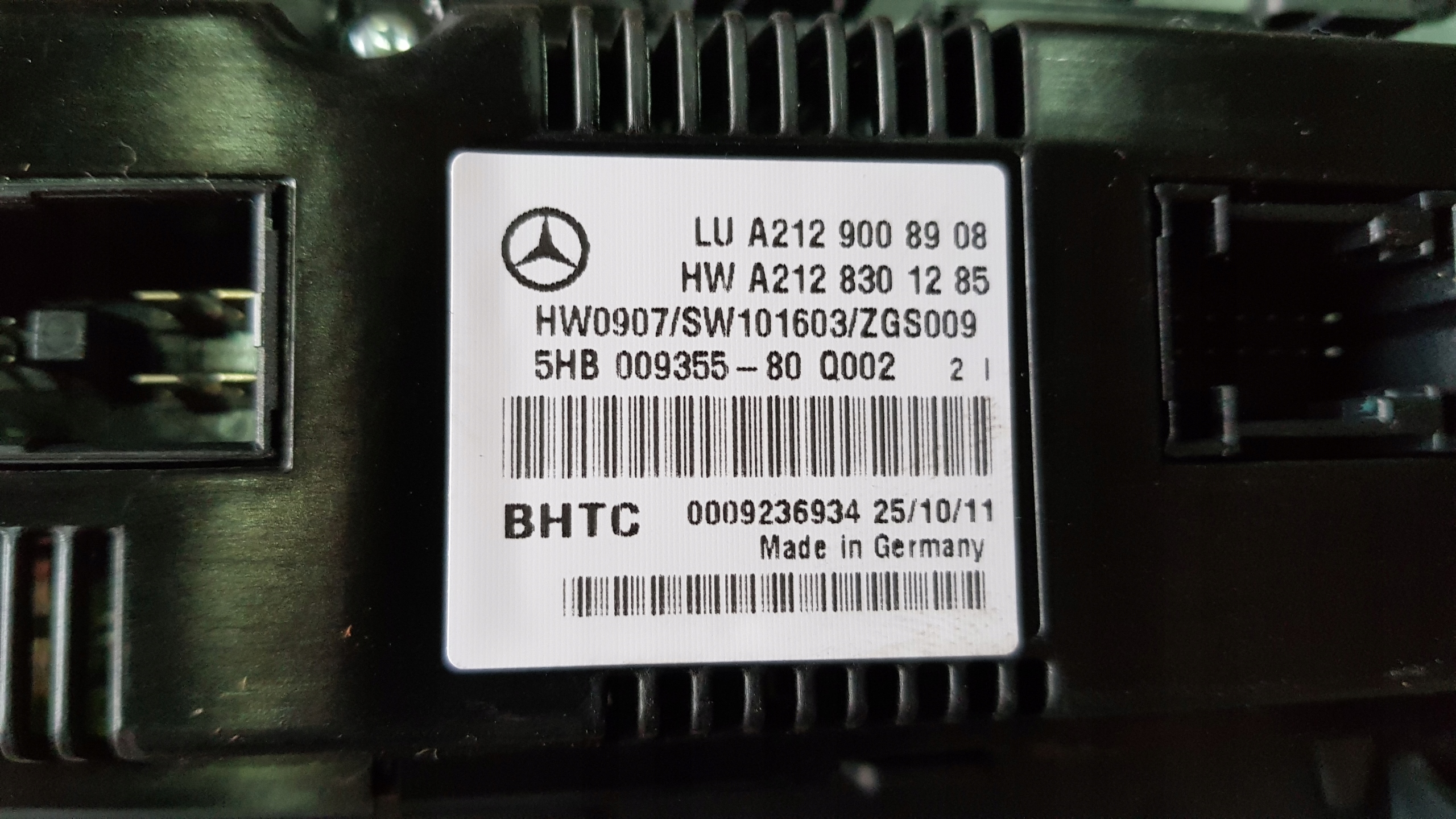 MERCEDES W212 Unite commande clima Bouton A2129008908