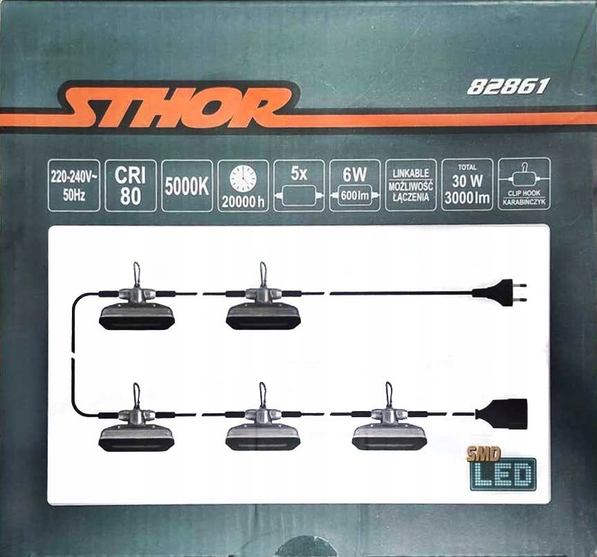 REFLEKTOR NAŚWIETLACZ LED DO ŁĄCZENIA ZESTAW 5x6W Kod producenta 82861