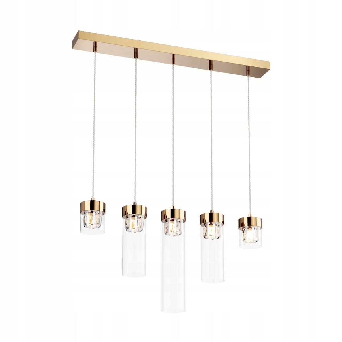 Zuma Line Gem Závesná lampa zo skla 5xG9 zlatá/ priehľadná