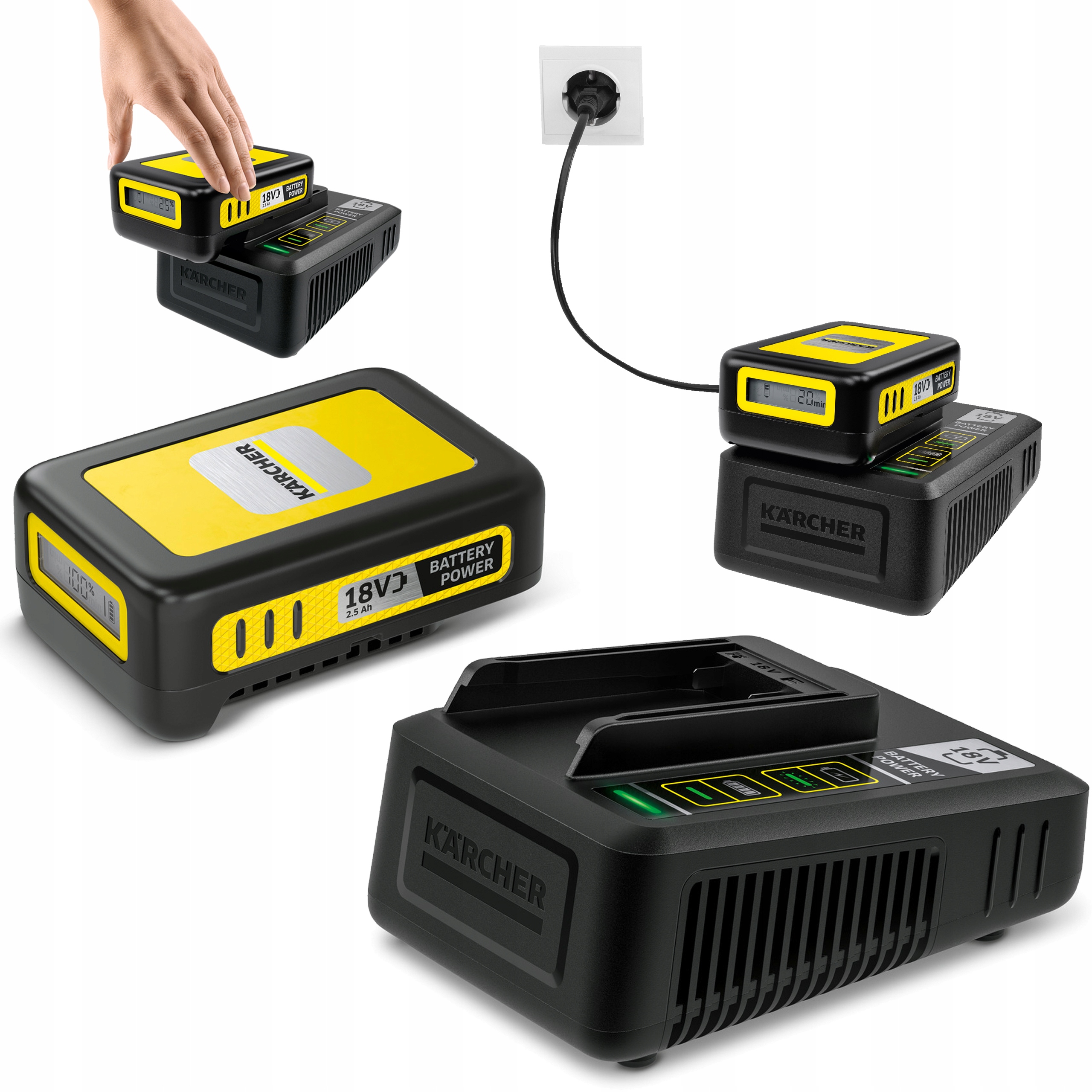 

Karcher Akumulator 18V / 2,5 Ah + Szybka Ładowarka