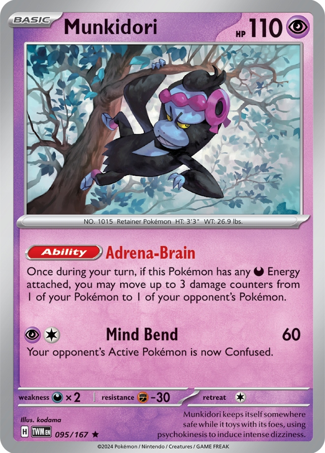 Oryginalna Karta Pokemon Munkidori (twm 095)