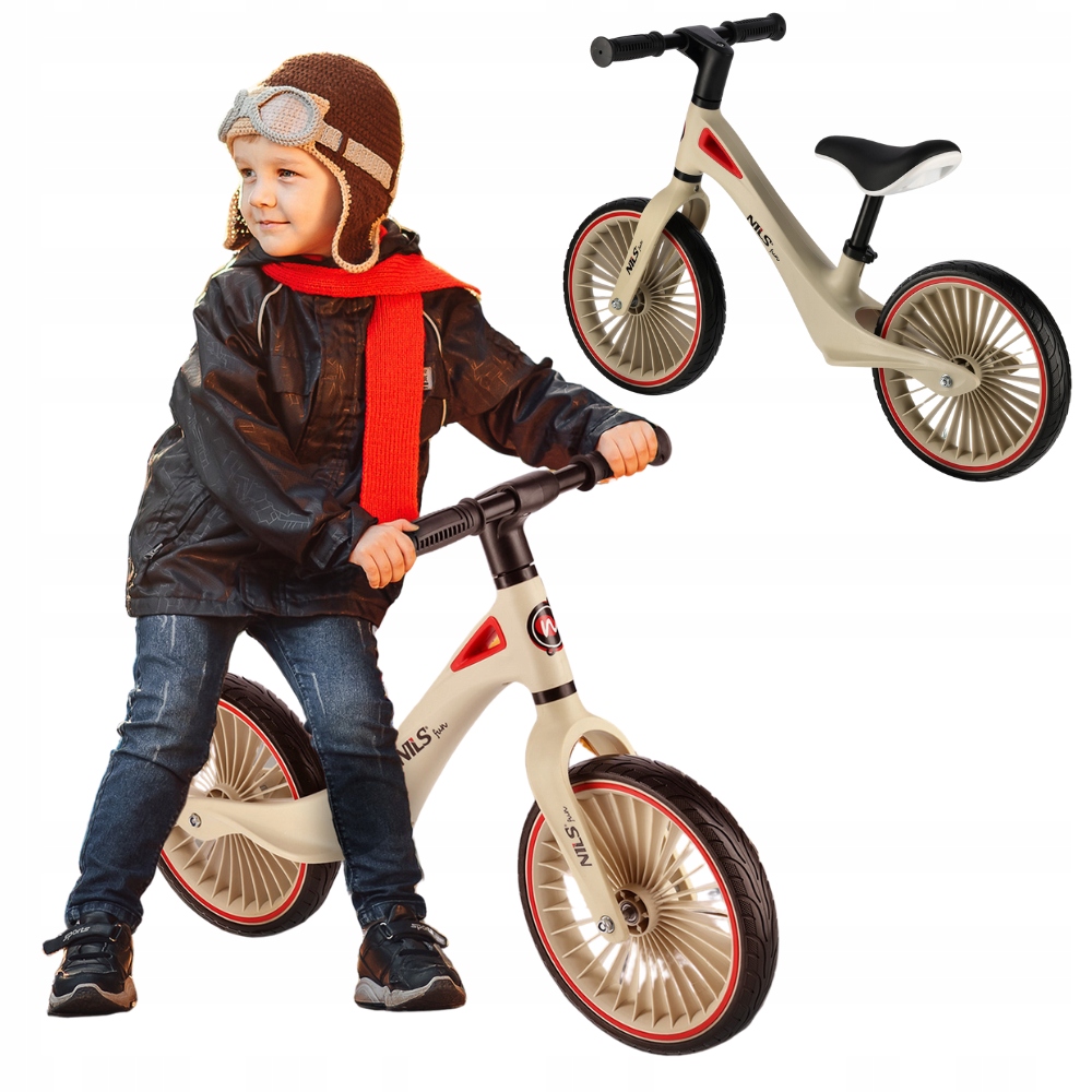 Rowerek Biegowy Dziecięcy Do Nauki Jazdy Koła Kauczukowe 12" Nils Fun