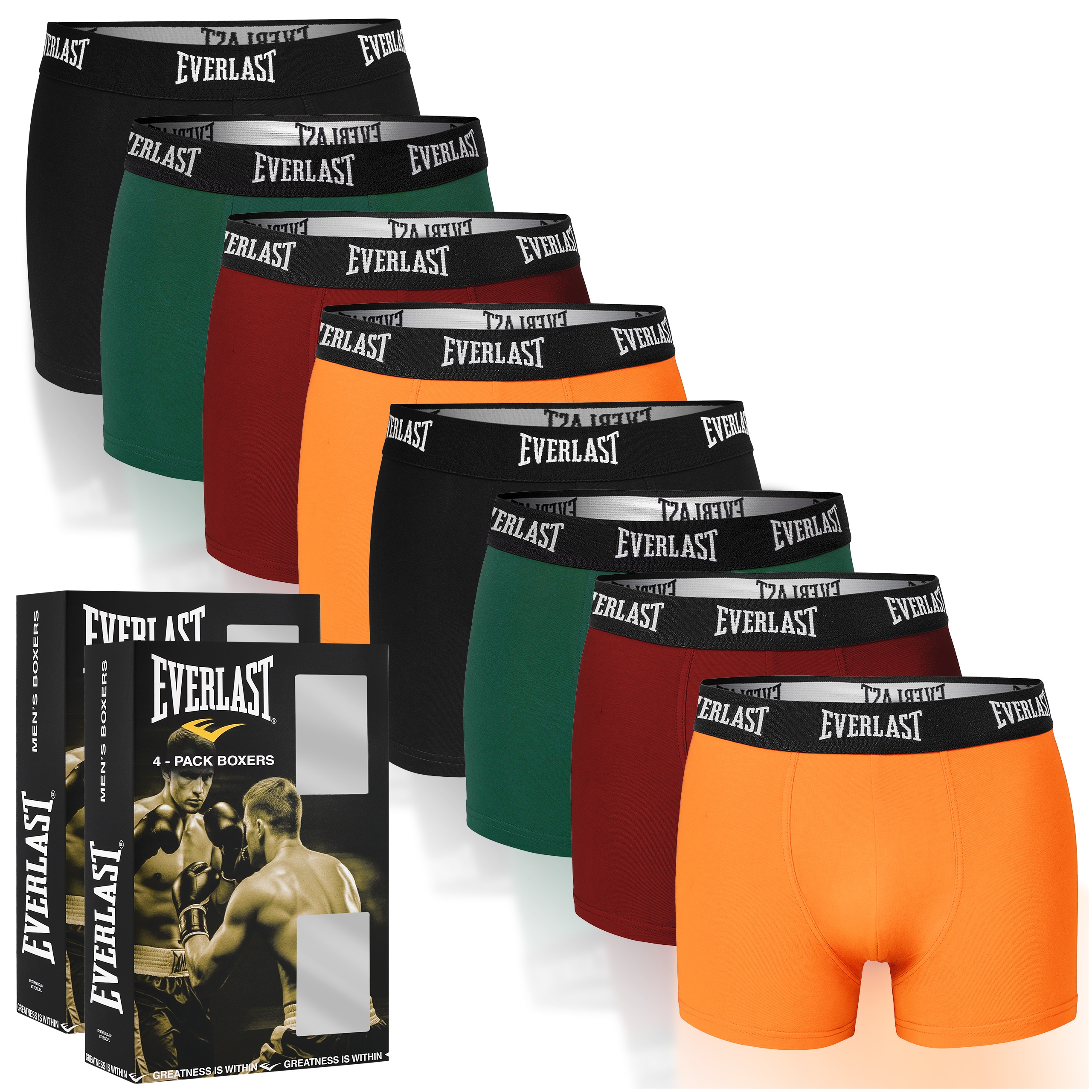 Everlast Pánské boxerky 8 kusů Sada Bavlna Mix Barev Logo Velikost L