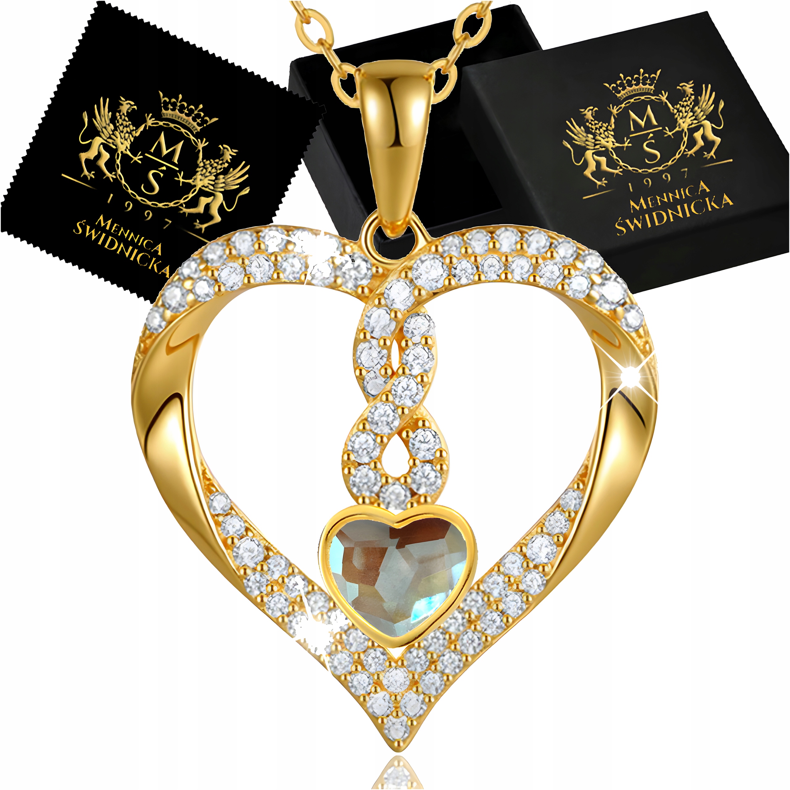 Zlatý náhrdelník nekonečna Stříbro 925 Přívěsek s řetízkem Dárek