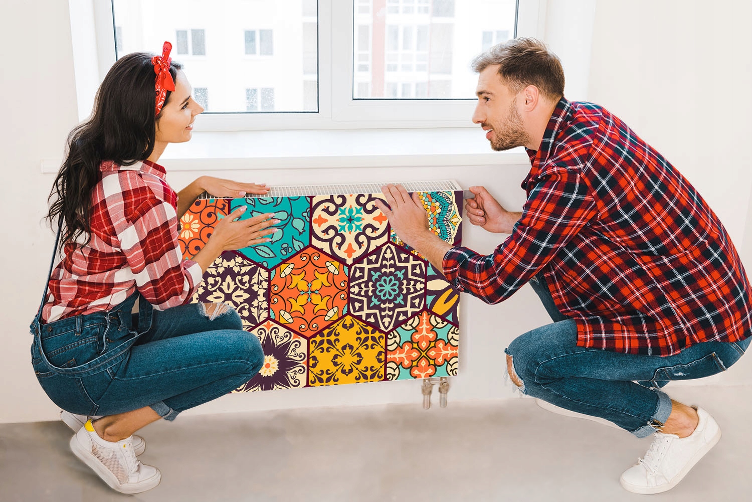 MATA MAGNETYCZNA NA KALORYFER 100x60 MOZAIKA FOTOTAPETA Grubość materiału 1 mm