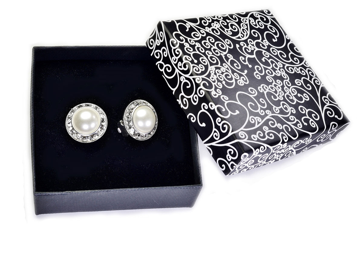 

Duże Klipsy Białe Perły Cyrkonie Na Prezent