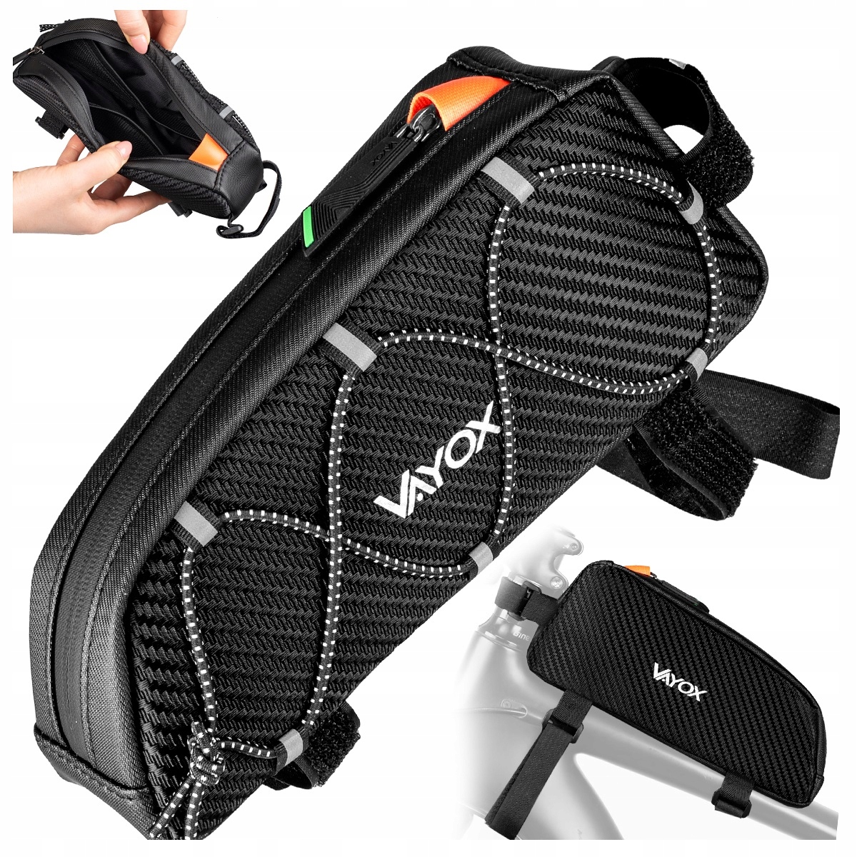 Torba Rowerowa Na Ramę Saszetka Sakwa Na Rower Wodoodporna Odblaski Vayox
