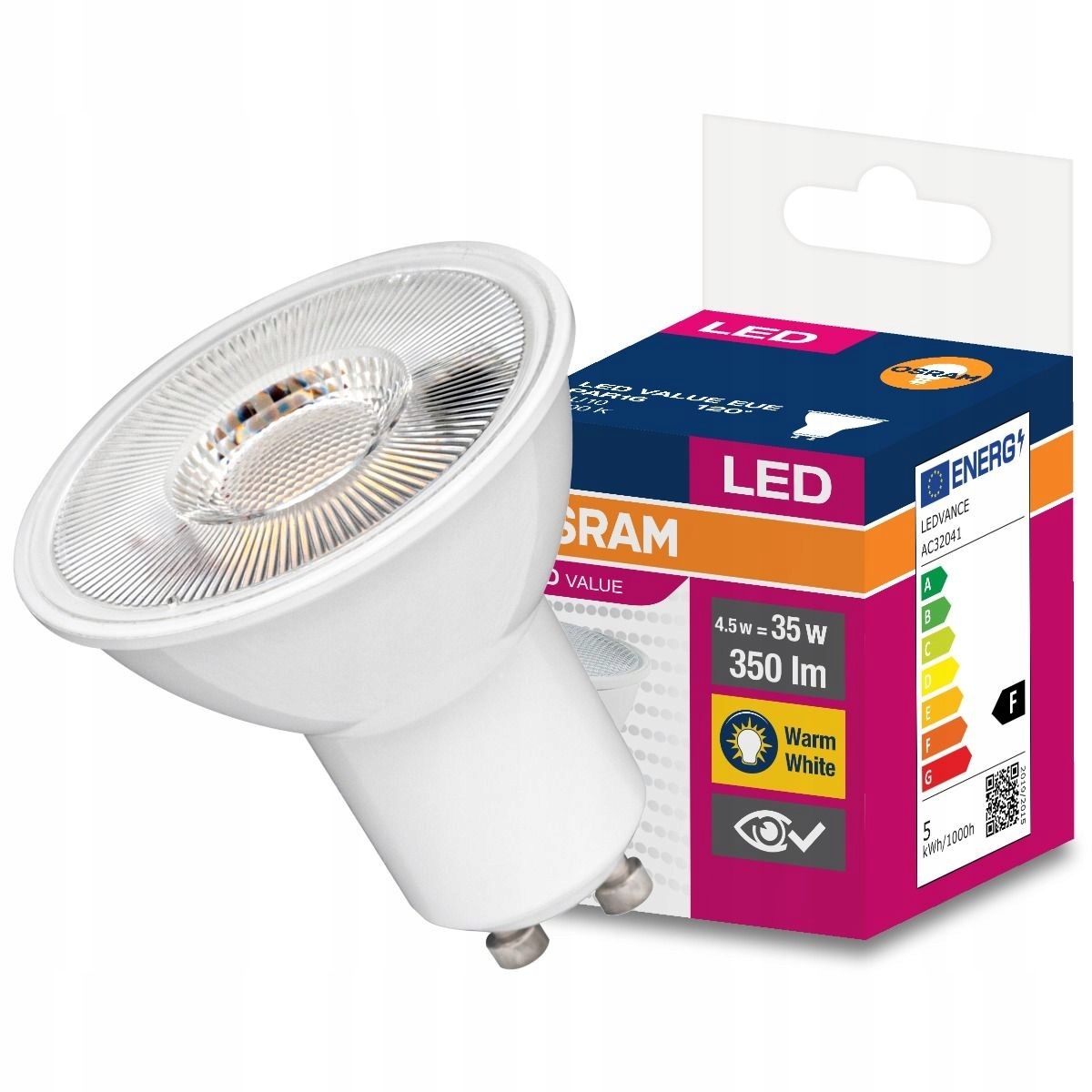 

Żarówka Led GU10 4.5W 35W 2700K 350lm 120° Osram