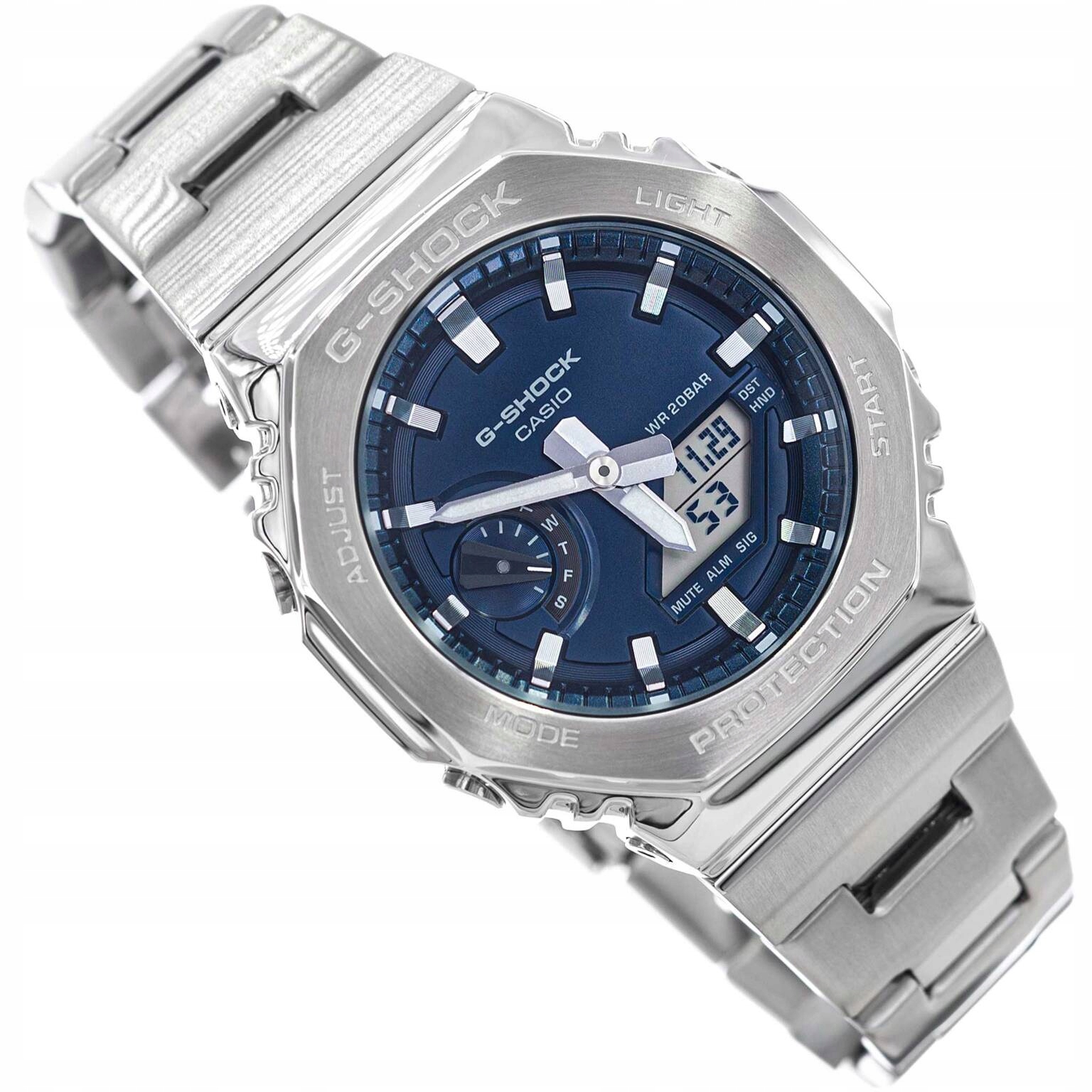 Pánské Hodinky Casio G-shock GM-2110D-2BER G-shock Stříbrné S Ocelovým Náramkem