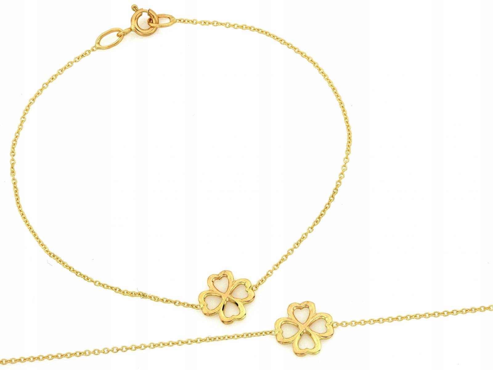 Zlatý náramek 585 s jetelem 18 cm rámeček jetele 1.11 g jako dárek