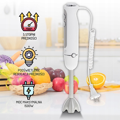 Blender ręczny AD 4625 850W 5 prędkości Turbo biały