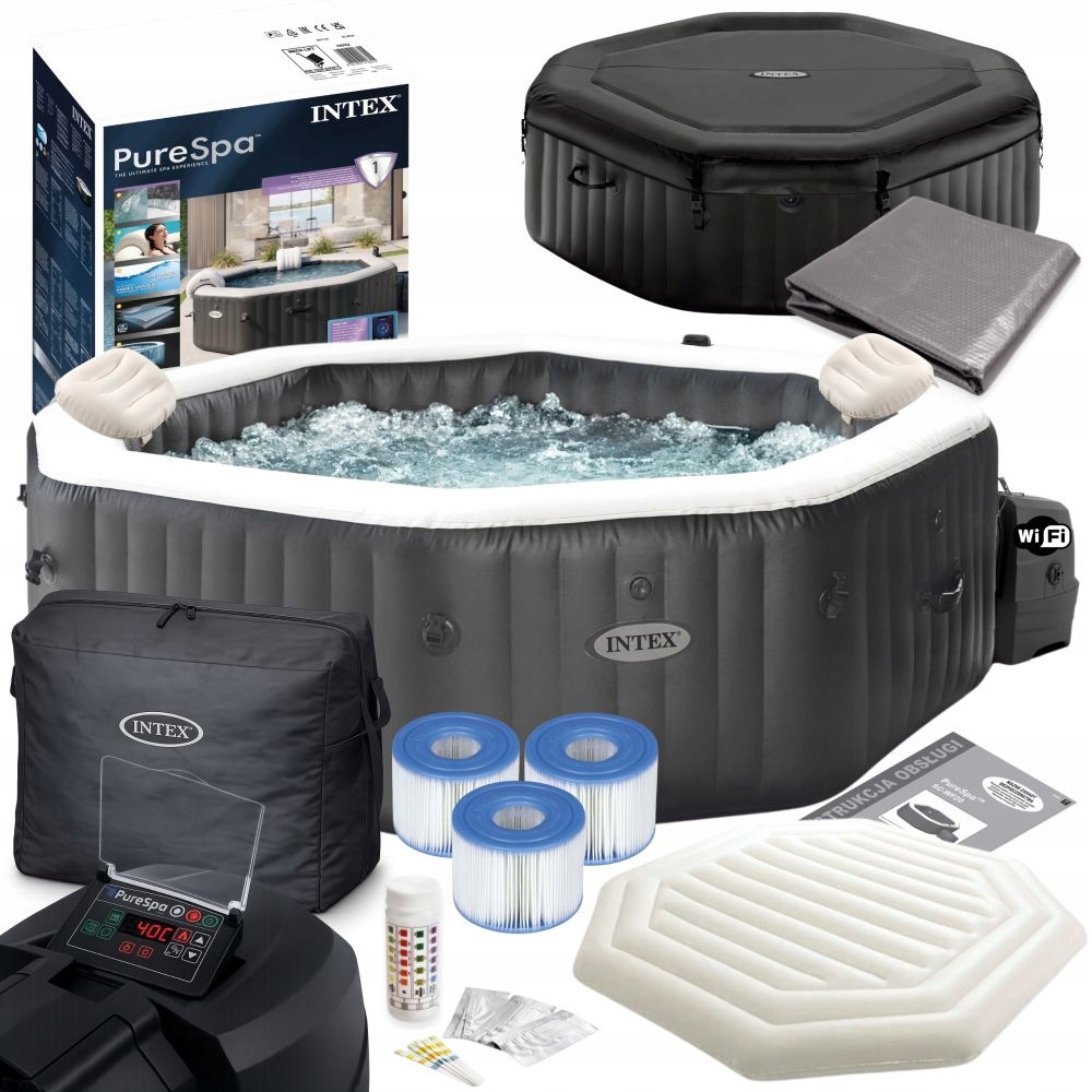Dmuchane Ogrodowe Spa PureSpa 211x211 Basen Hydromasaż Intex 28462 6 osób