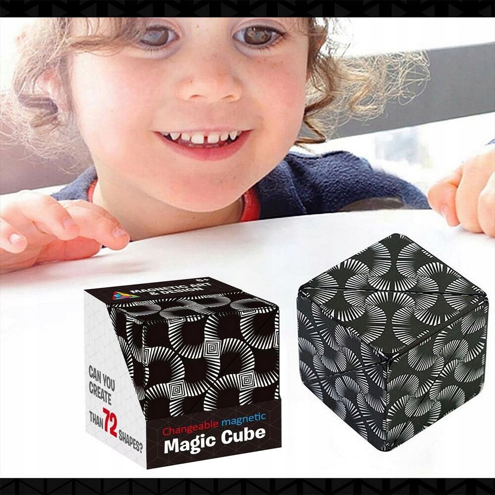 MAGNETYCZNA KOSTKA MAGIC CUBE FIDGET ANTYSTRESOWY 70 MOŻLIWOŚCI MAGICZNA An Wiek dziecka 3 lata +