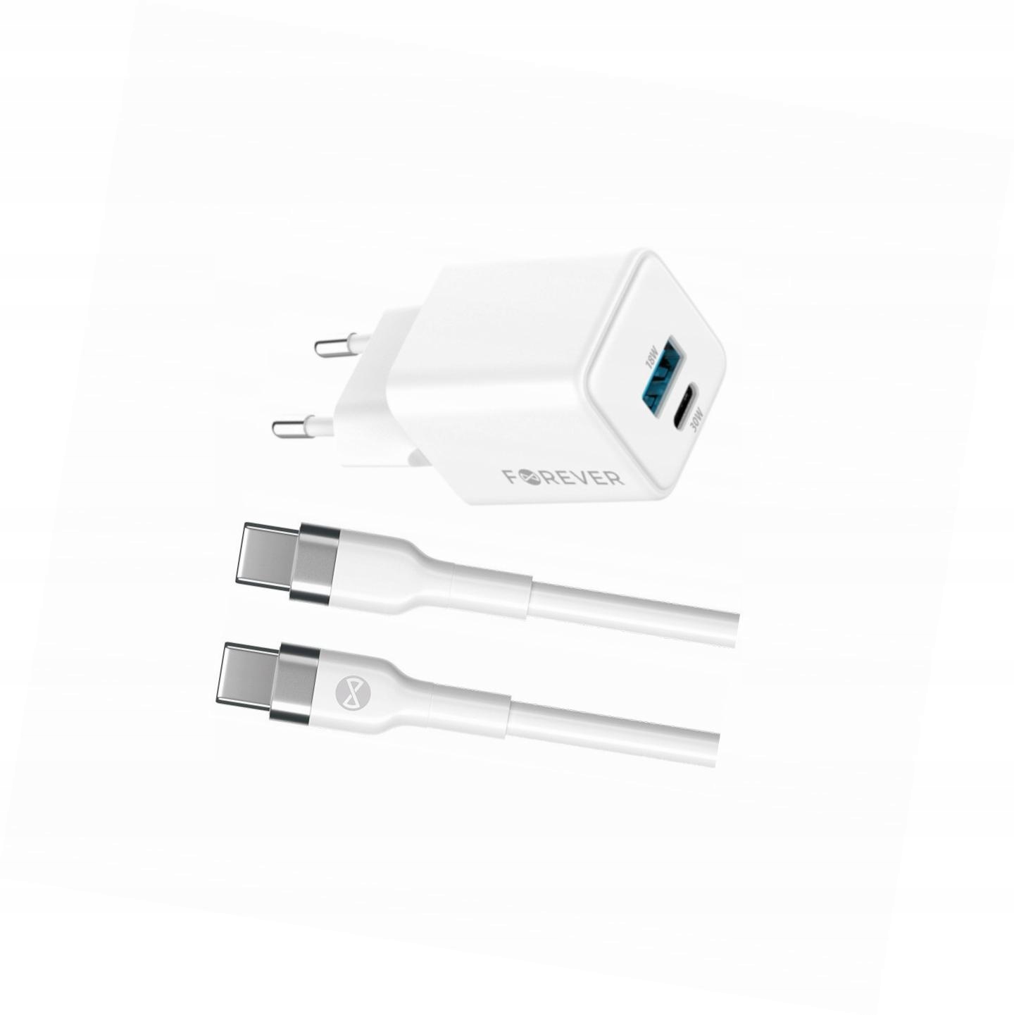 Szybka ładowarka GaN 30W 2 wejścia długim z kablem 2m do Realme C55