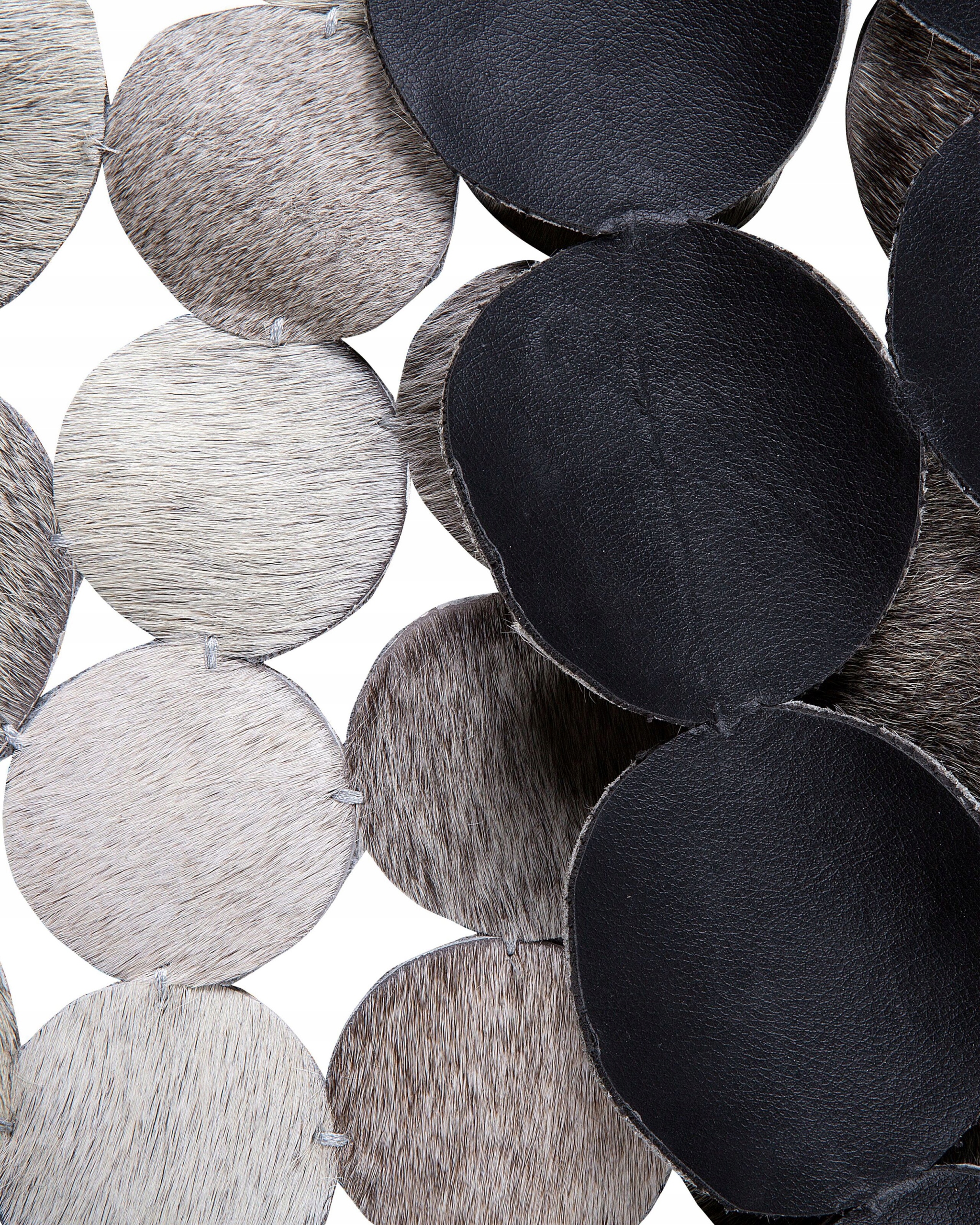 Dywan dywanik okrągły Ø140 cm skóra szary Grubość 1 mm