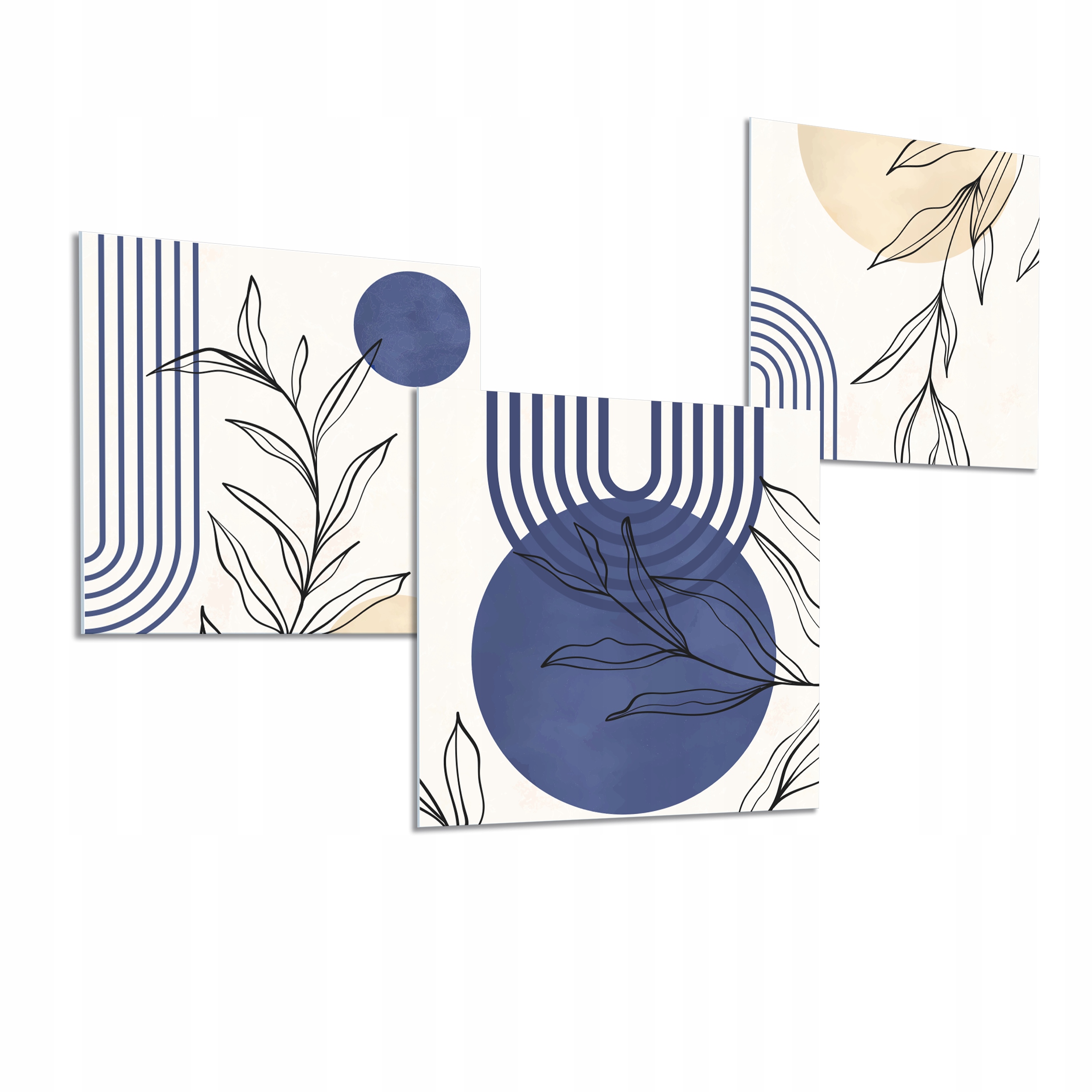 20x20 Sada 3 Obrazů Na Plexiskle, Minimalistické Vzory, Do Kuchyně, Obývacího Pokoje