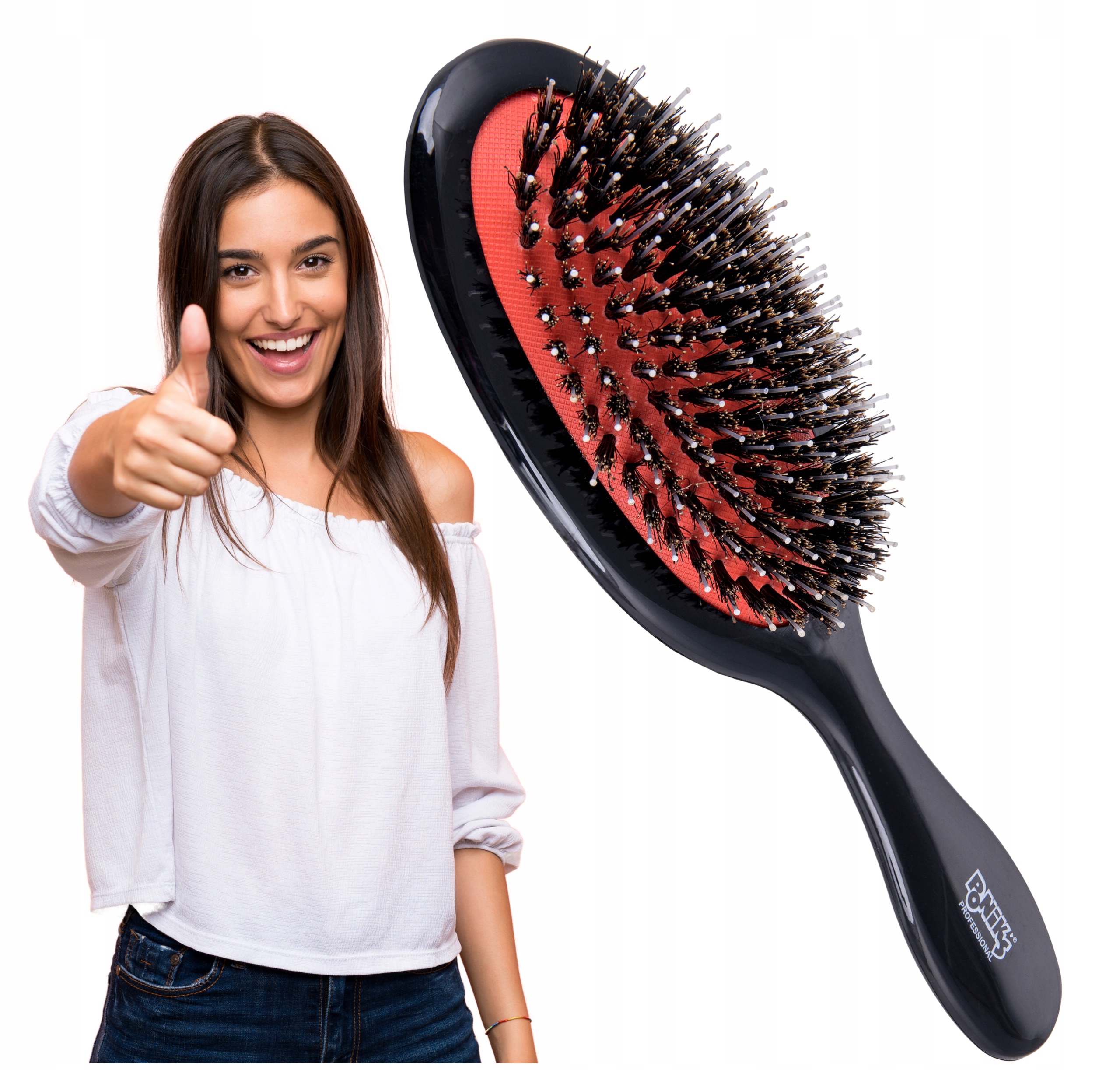 

Szczotka Do Włosów Z Włosia Dzika Naturalna Czarna