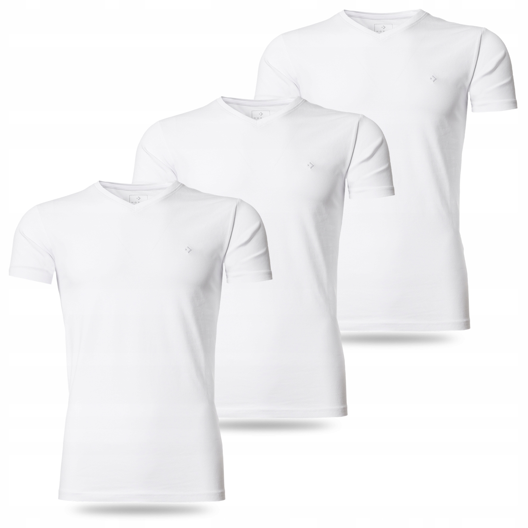 T-shirt Męski Zestaw Bawełniany Premium Moraj 3-PAK Biały M