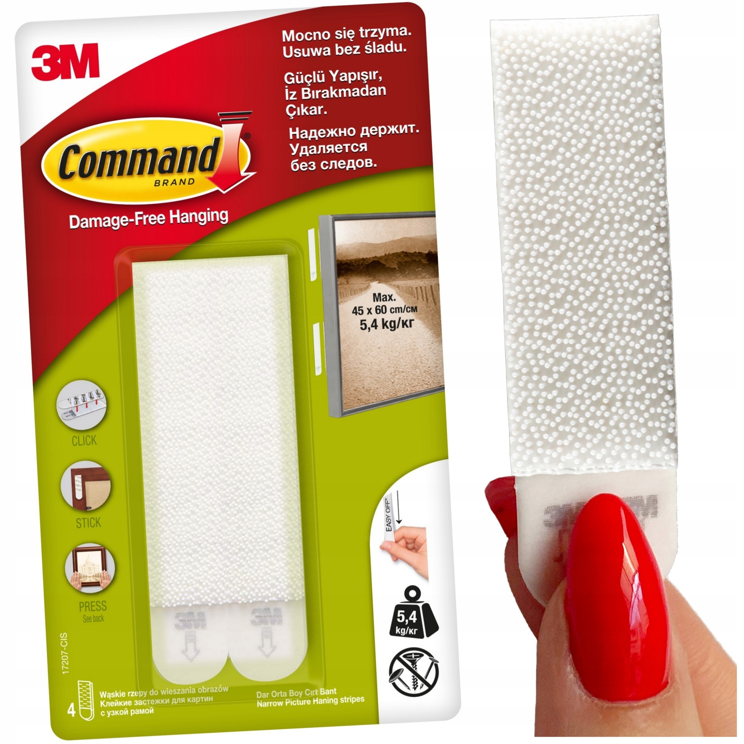 COMMAND 3M RZEPY DUŻE WĄSKIE 8 SZT 17207 Stan opakowania oryginalne