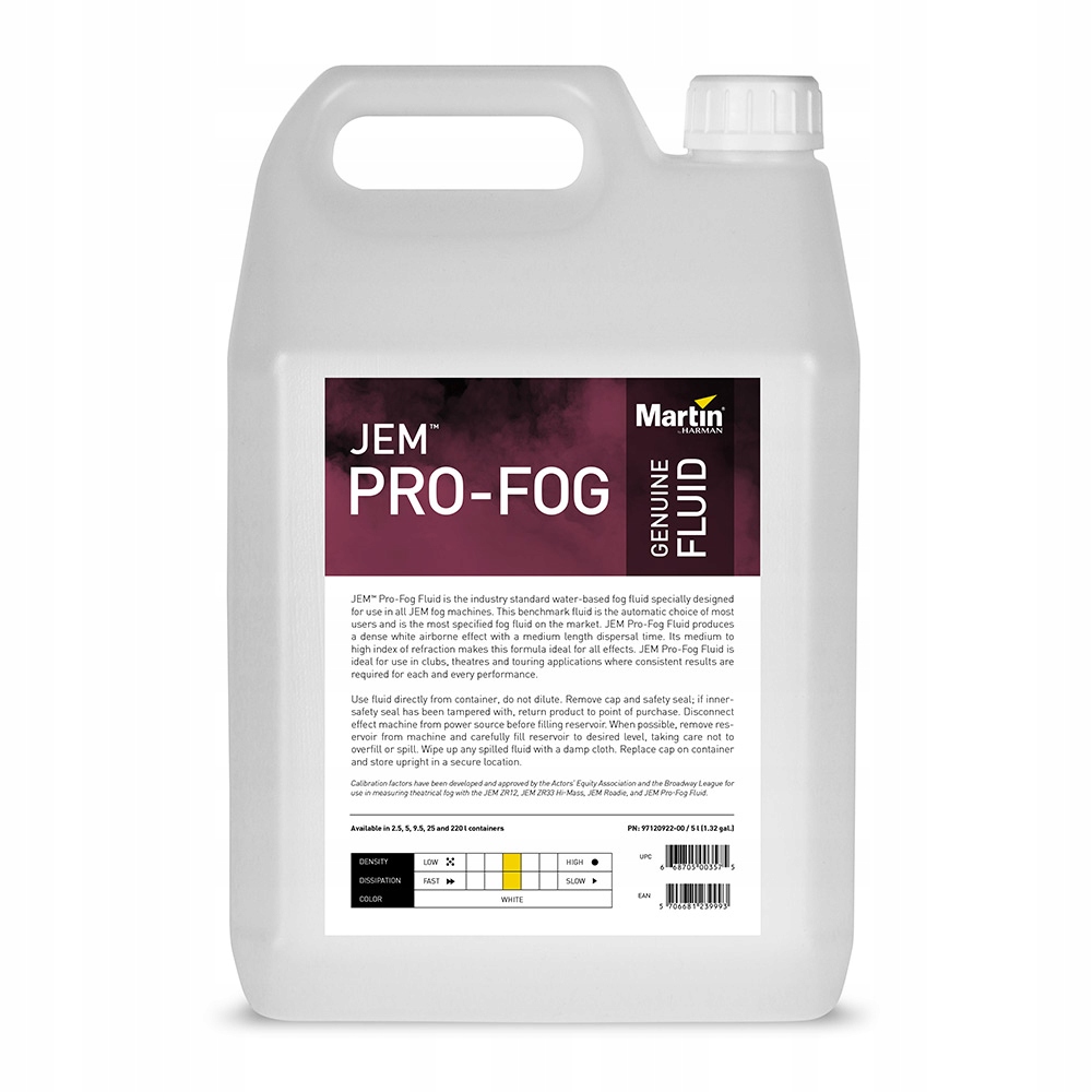 Płyn do śnieżnobiałego dymu Imprezy Wesela Martin Pro Fog Fluid 5L 4 szt Kod producenta PFF5