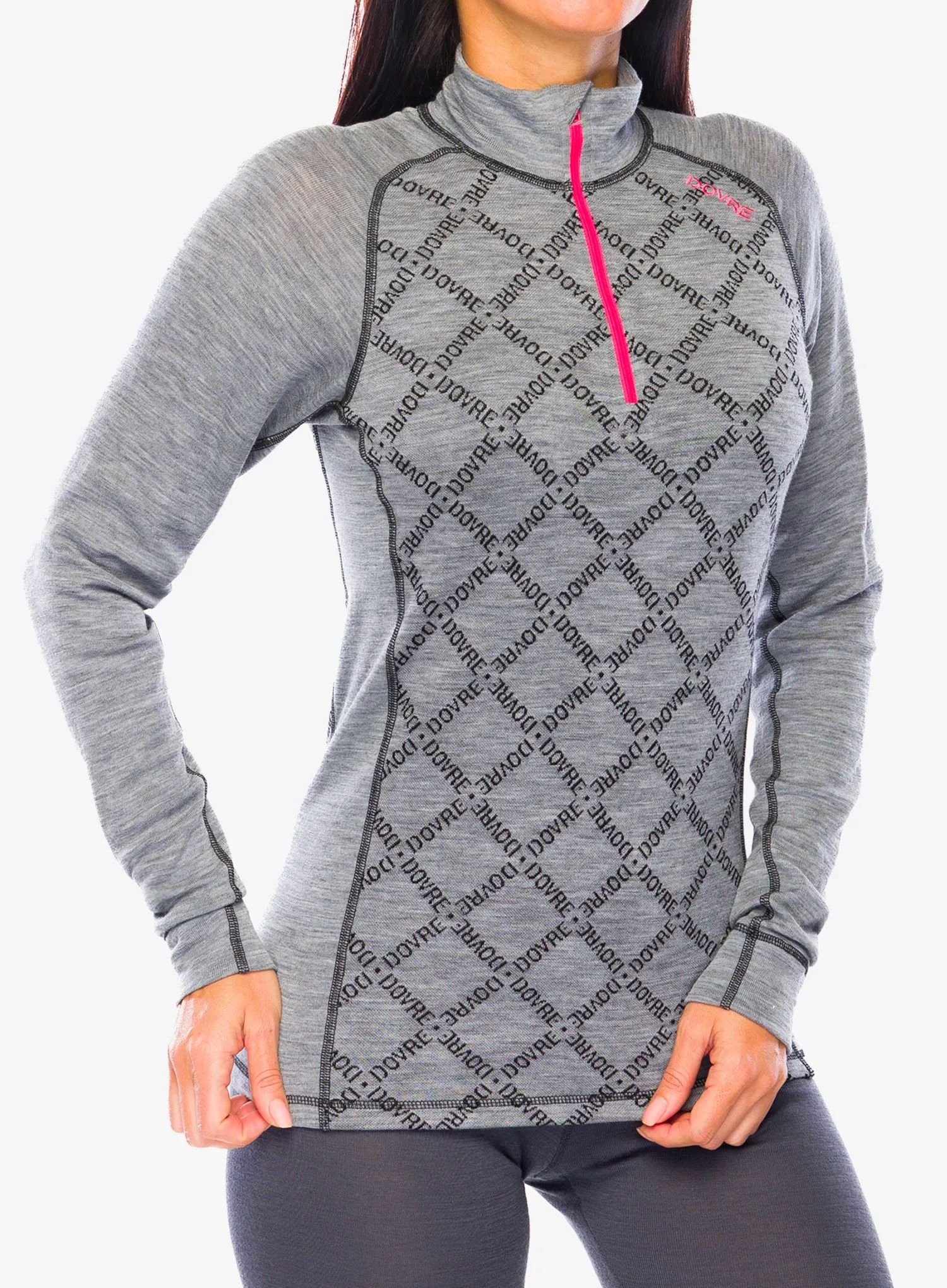 Mikina dámská mikina Dovre Half Zip Base šedá L