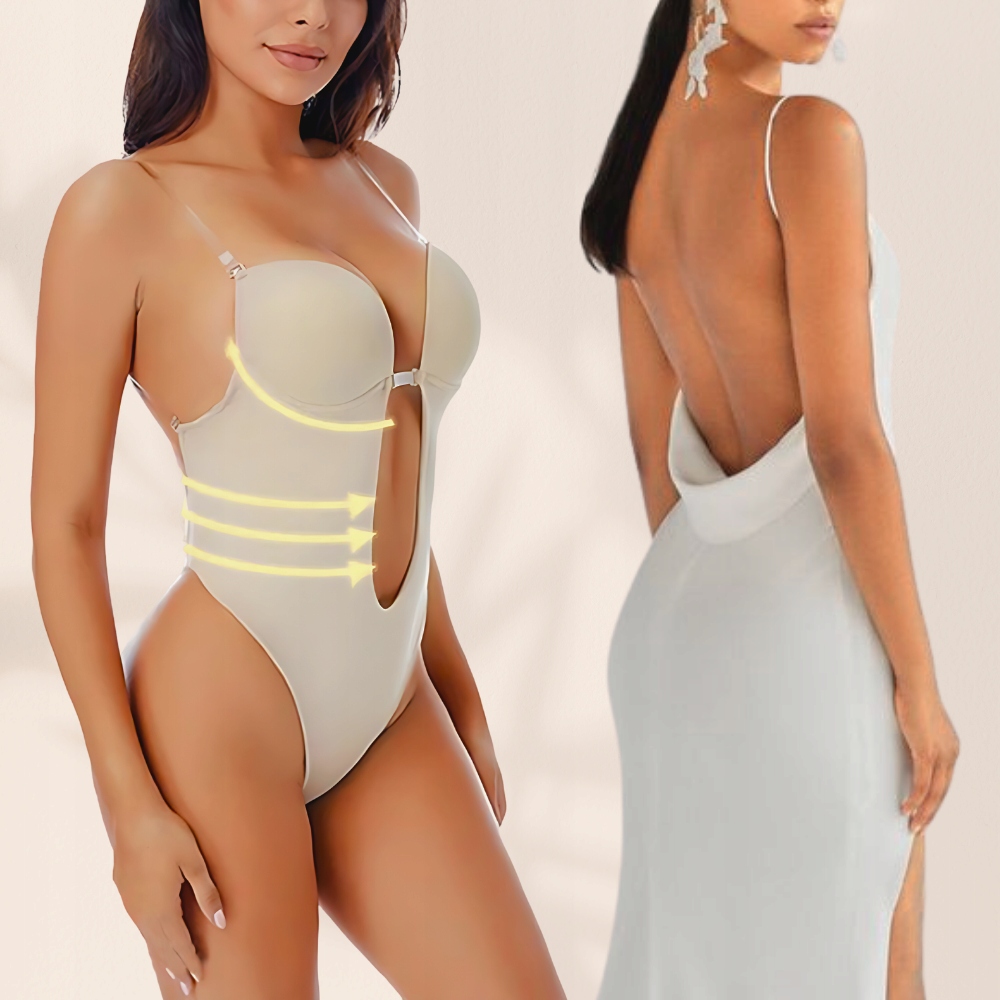 DAMSKIE BODY DO SUKNI BIUSTONOSZ STRINGI WYSZCZUPLAJĄCE BEZ PLECÓW BEŻ XL Materiał dominujący nylon