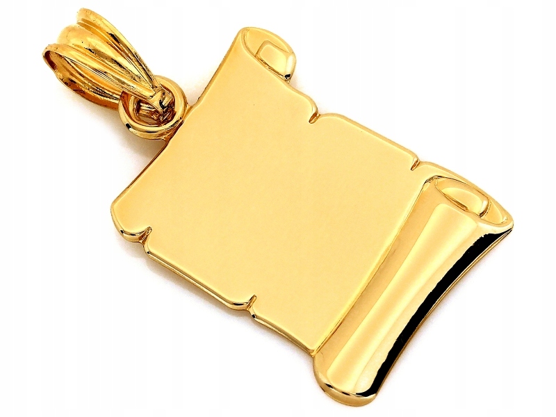 Přívěsek zlatý papyrus pod gravírování 585 vojenská známka plech 14kt dárek