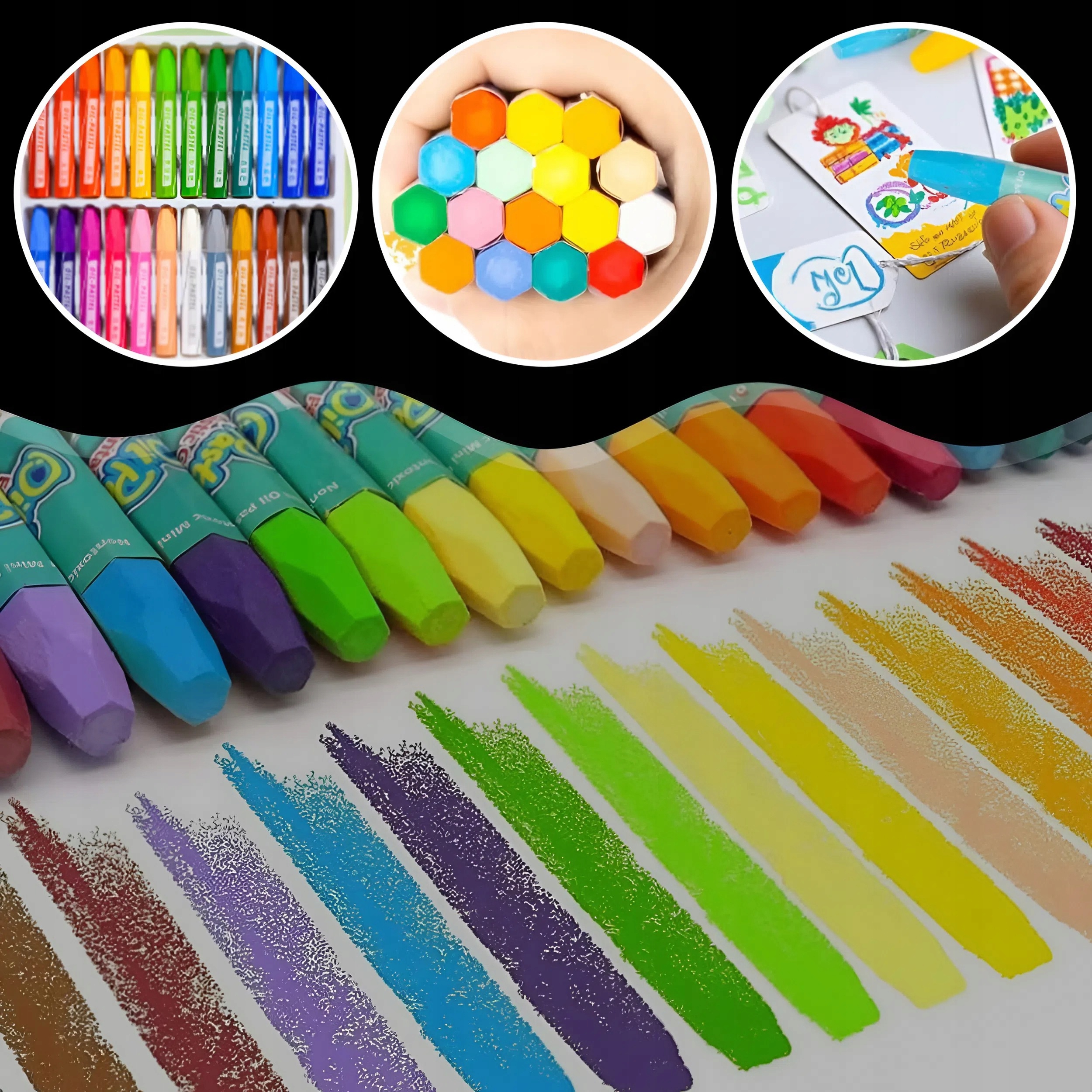 KREDKI ŚWIECOWE SZKOLNE ZESTAW 24 SZT DLA DZIECI DO SZKOŁY DLA MALOWANIA Rodzaj kredki świecowe