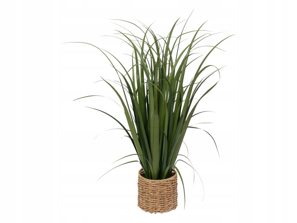 Umelá tráva v pletenom kvetináči, 122 cm