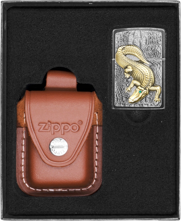 Zestaw ZIPPO Zapalniczka CROCODILE EMBLEM prezentowy*nr2
